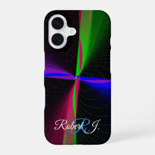 Colourful Four-Way Wave Geometric iPhone 16 Case