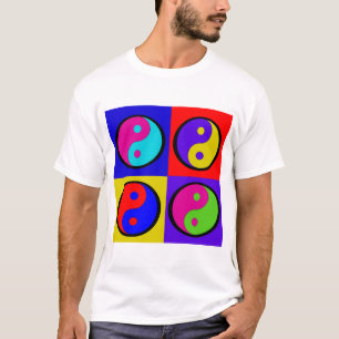 Colourful Four Yin Yang Pop Art T-Shirt
