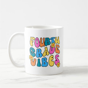 Colourful Fourth Grade Vibes– Back to  school Retr Coffee Mug