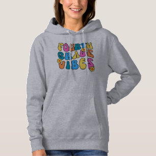 Colourful Fourth grade Vibes– Back to school Retro Hoodie