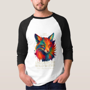 Colourful Fox Art T-Shirt