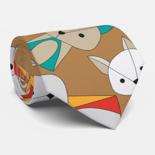 Colourful Fox Cartoon Tie