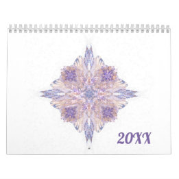 Colourful Fractal Art Designs Twelve Months Calendar