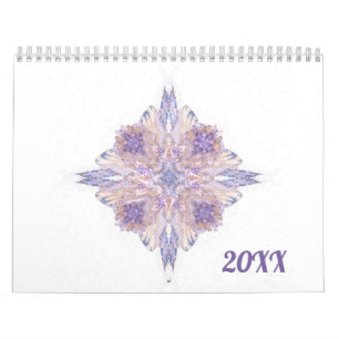 Colourful Fractal Art Designs Twelve Months Calendar