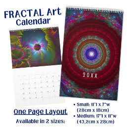Colourful Fractal Art - long  Calendar