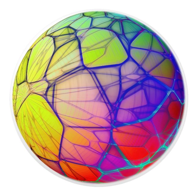 Colourful Fractal Door Konob Cabinet Pull (Front)