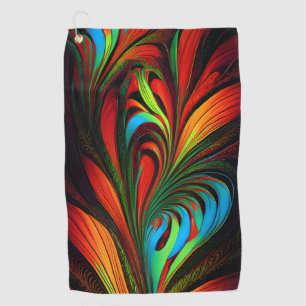 Colourful Fractal Flowers Golf Towel