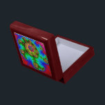 Colourful Fractal Gift Box<br><div class="desc">This fractal design,  rich in vibrant colours such as reds,  pinks,  blues and greens,  might be suitable for storing items equally rich in colour. Art supplies,  for example.</div>