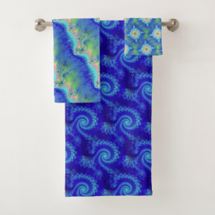 Colourful Fractal Pattern Bath Towel Set