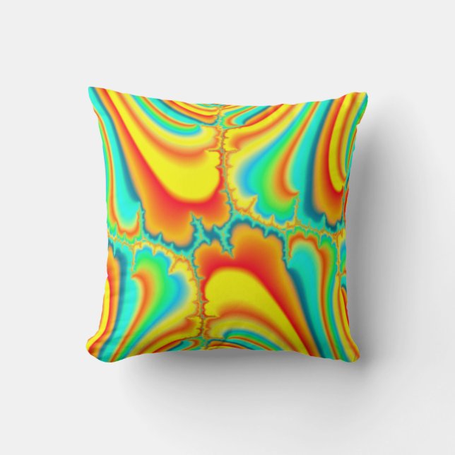 Colourful fractal psychedelic custom cushion (Front)