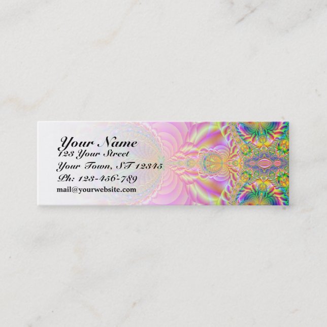 Colourful fractal Skinny Business Card (Front)