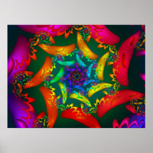 Colourful Fractal Spiral Poster
