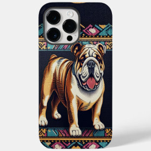 Colourful Framed Realistic Bulldog Dog Lover Case-Mate iPhone 14 Pro Max Case