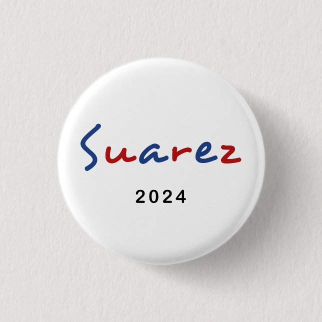 Colourful Francis Suarez 2024 Script Text 3 Cm Round Badge (Front)