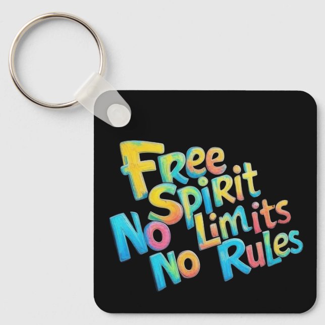 Colourful Free Spirit Key Ring (Front)