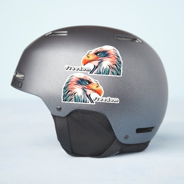 Colourful Freedom Bald Eagle Head Patriotic Helmet (Helmet Side)