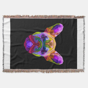 Colourful French Bulldog Bulldog Lover Throw Blanket