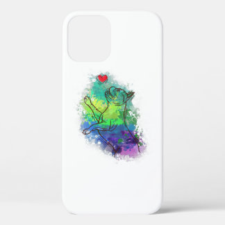 Colourful French Bulldog Gift For Frenchie Mum Dad iPhone 12 Case