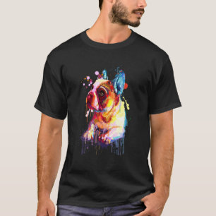 Colourful French Bulldog Hand Drawn Dog Painting T-Shirt