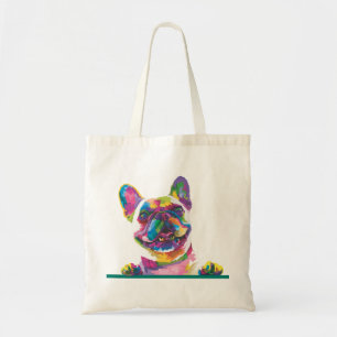 Colourful French bulldog Tote Bag