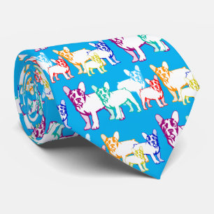 Colourful French Bulldogs Tie