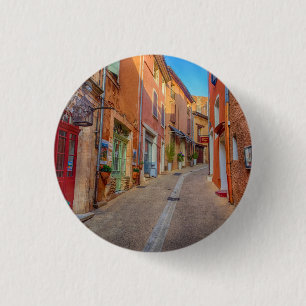 Colourful French Hillside Town 3 Cm Round Badge