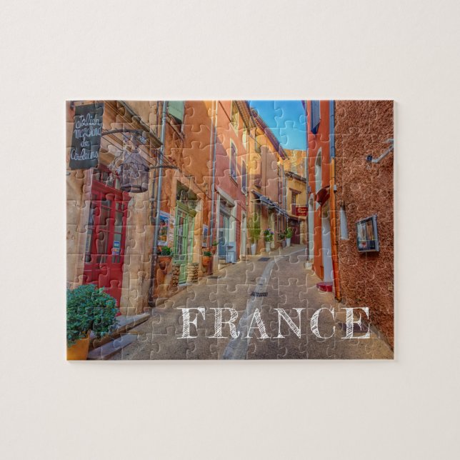 Colourful French Hillside Town Jigsaw Puzzle (Horizontal)