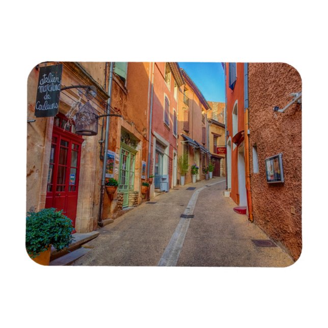 Colourful French Hillside Town Magnet (Horizontal)