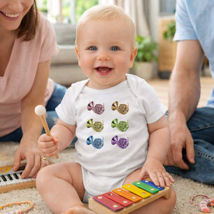 Colourful French Horn Pop Art Baby Bodysuit