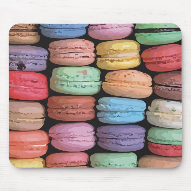 Colourful French Macaron Pattern Mouse Pad (Front)