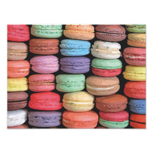 Colourful French Macaron Pattern Photo Print