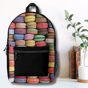 Colourful French Macaron Pattern Printed Backpack