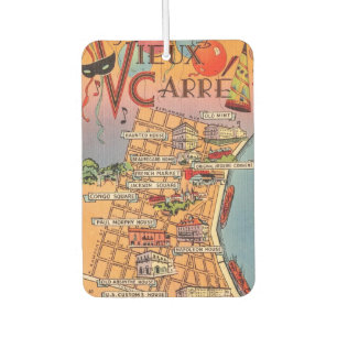 Colourful French Quarter Map Car Air Freshener