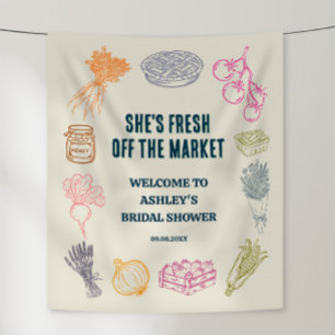 Colourful Fresh Off the Market Bridal Shower Tapestry