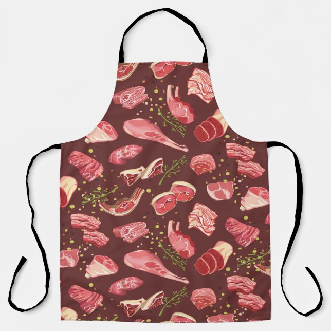 Colourful fresh pork meat seamless pattern with va apron (Front)