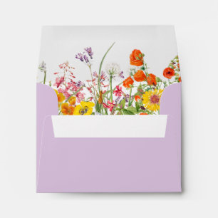 Colourful Fresh Spring Flowers Violet Envelope