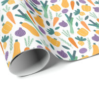 Colourful Fresh Vegetable Pattern with Name Orange