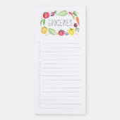 Colourful Fresh Watercolor Vegetables Grocery List Magnetic Notepad (Front)