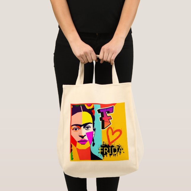 Colourful Frida Kahlo Tote Bag (Front (Product))