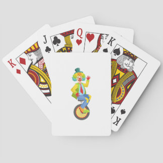 Colourful Friendly Clown With Rainbow Wig In Class Playing Cards