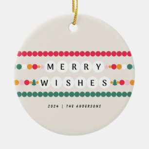 Colourful Friendship Bracelet Merry Wishes Cheerfu Ceramic Ornament