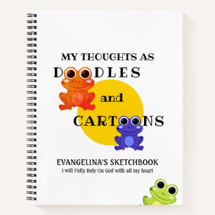 Colourful Frog Custom Doodles Sketchbook Journal