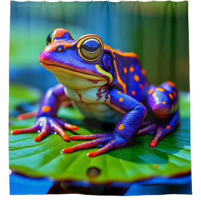 Colourful Frog Shower Curtain (Front)