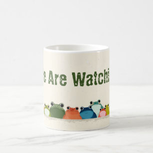 Colourful Frogs Line – Cute Minimal Animal Art Coffee Mug