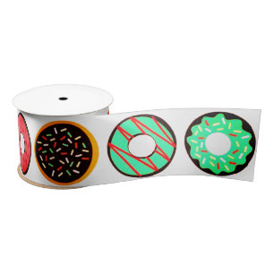 Colourful Frosted Doughnuts Satin Ribbon