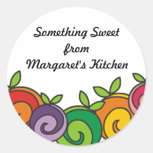 Colourful fruit baking food from my kitchen sticke classic round sticker
