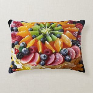 Colourful fruit cake decorative cushion