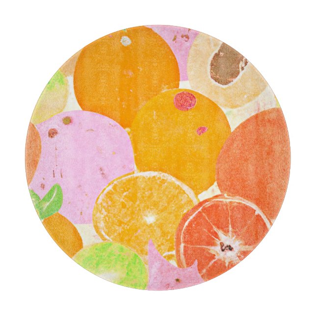 Colourful Fruit Explosion Cutting Board (Front)