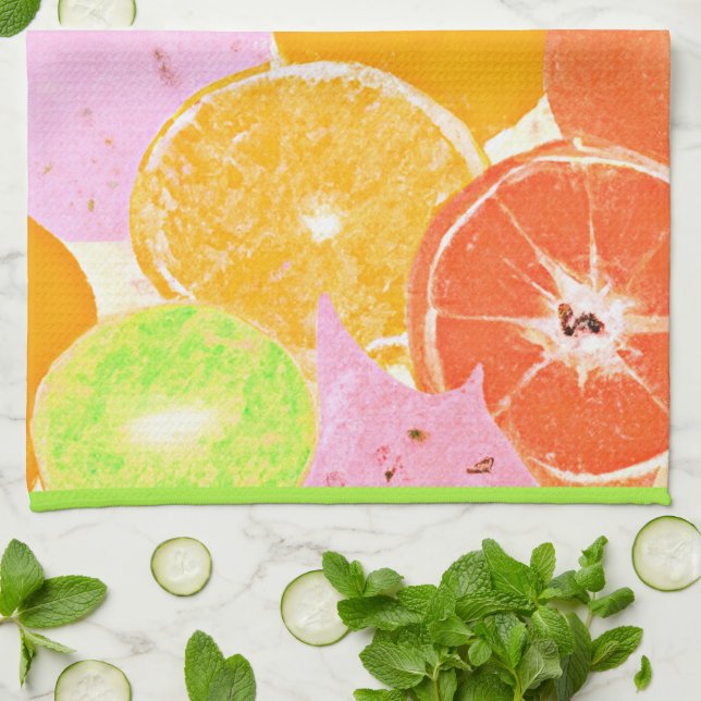 Colourful Fruit Explosion Tea Towel (Folded)