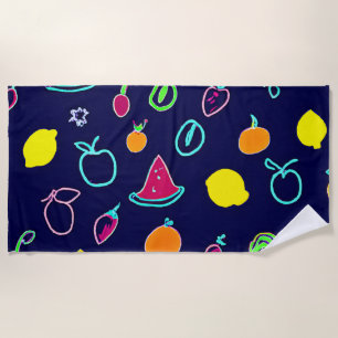 Colourful Fruit Fantasia Design Beach Towel